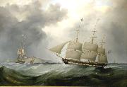 Samuel Walters American Packet CHAMPLAIN oil painting